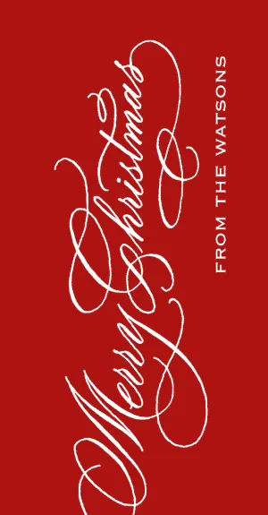 Merry Christmas White on Cherry Gift Tag