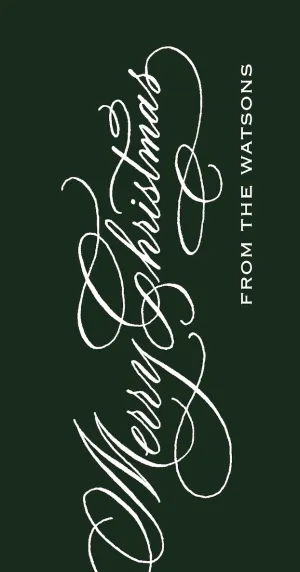 Merry Christmas White on Evergreen Gift Tag