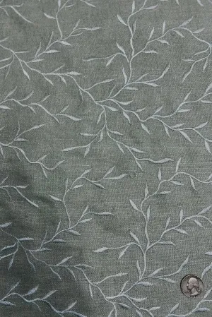 Mint Green Embroidered Silk Linen MEMT-017-2