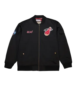 Mitchell & Ness Miami HEAT Satin Bomber