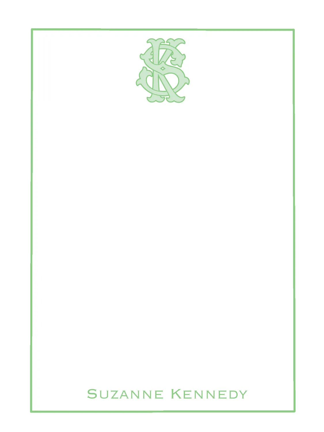 Monogram Notepad - Green
