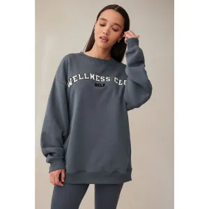 Navy Self Club Oversized Sweatshirt