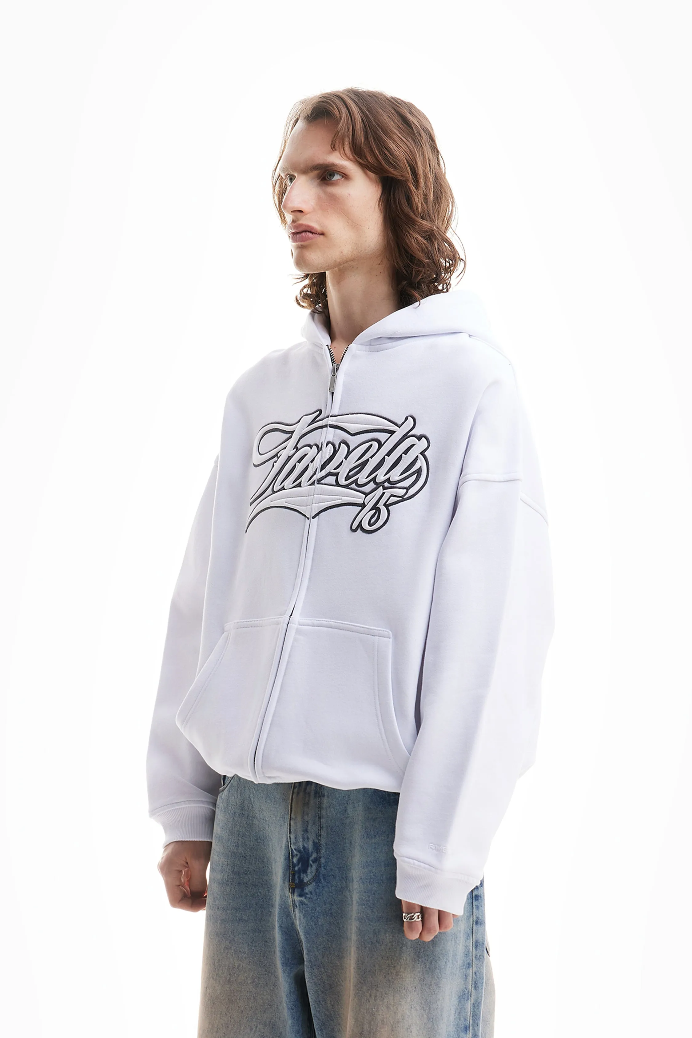 NEW 3D COLLEGE WHITE FRONTZIP