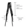 Nice One Leather Double Camera Shoulder Strap, Professional, Adjustable, Made In Italy, Black gold finish
