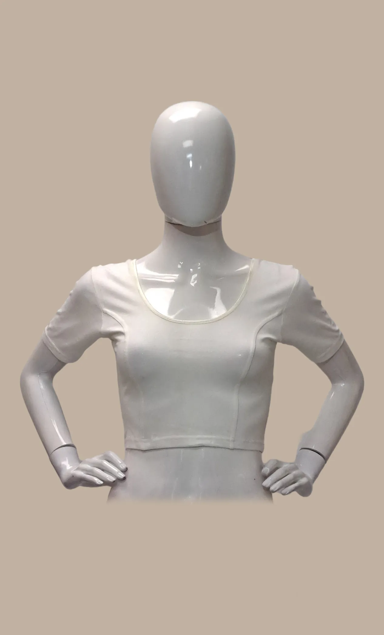 Off White Stretch Blouse