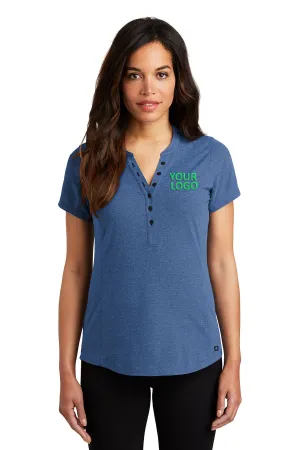 OGIO Ladies Tread Branded Henleys, Blue Heather