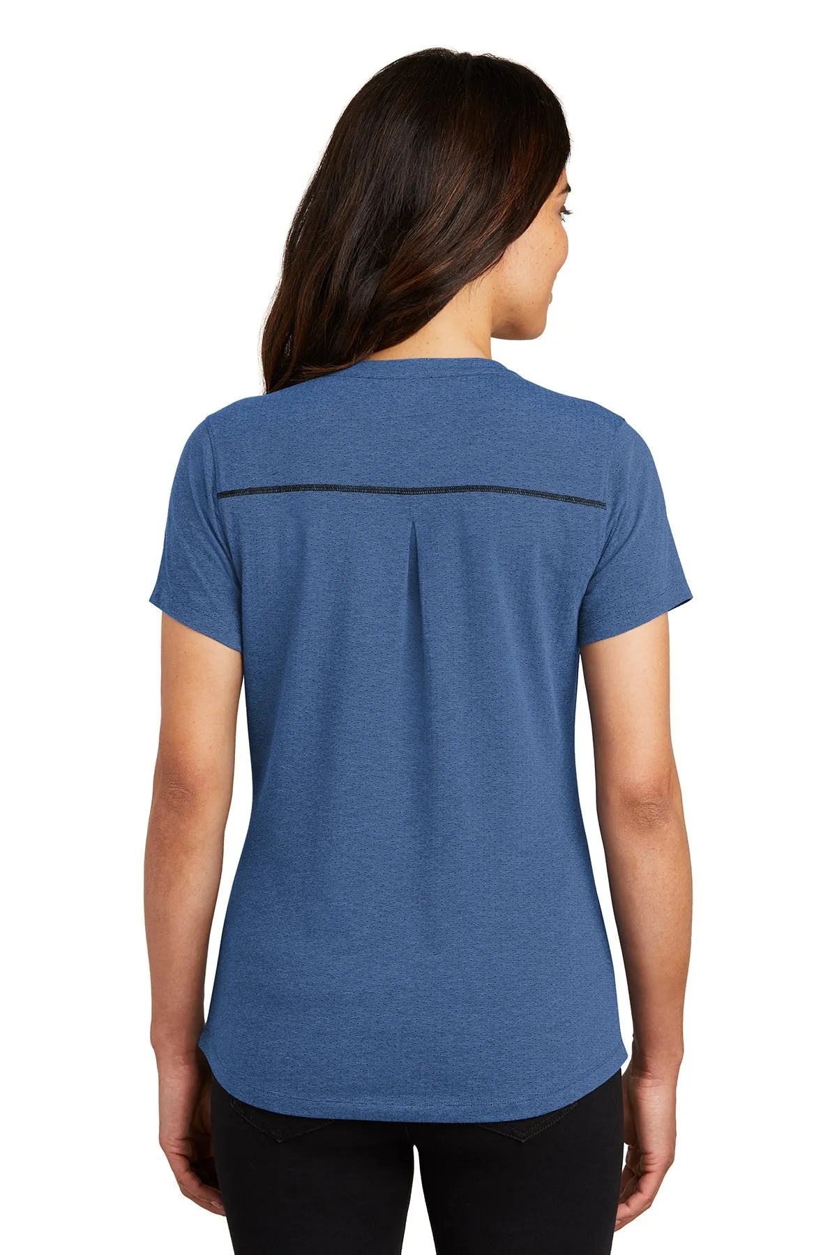 OGIO Ladies Tread Branded Henleys, Blue Heather
