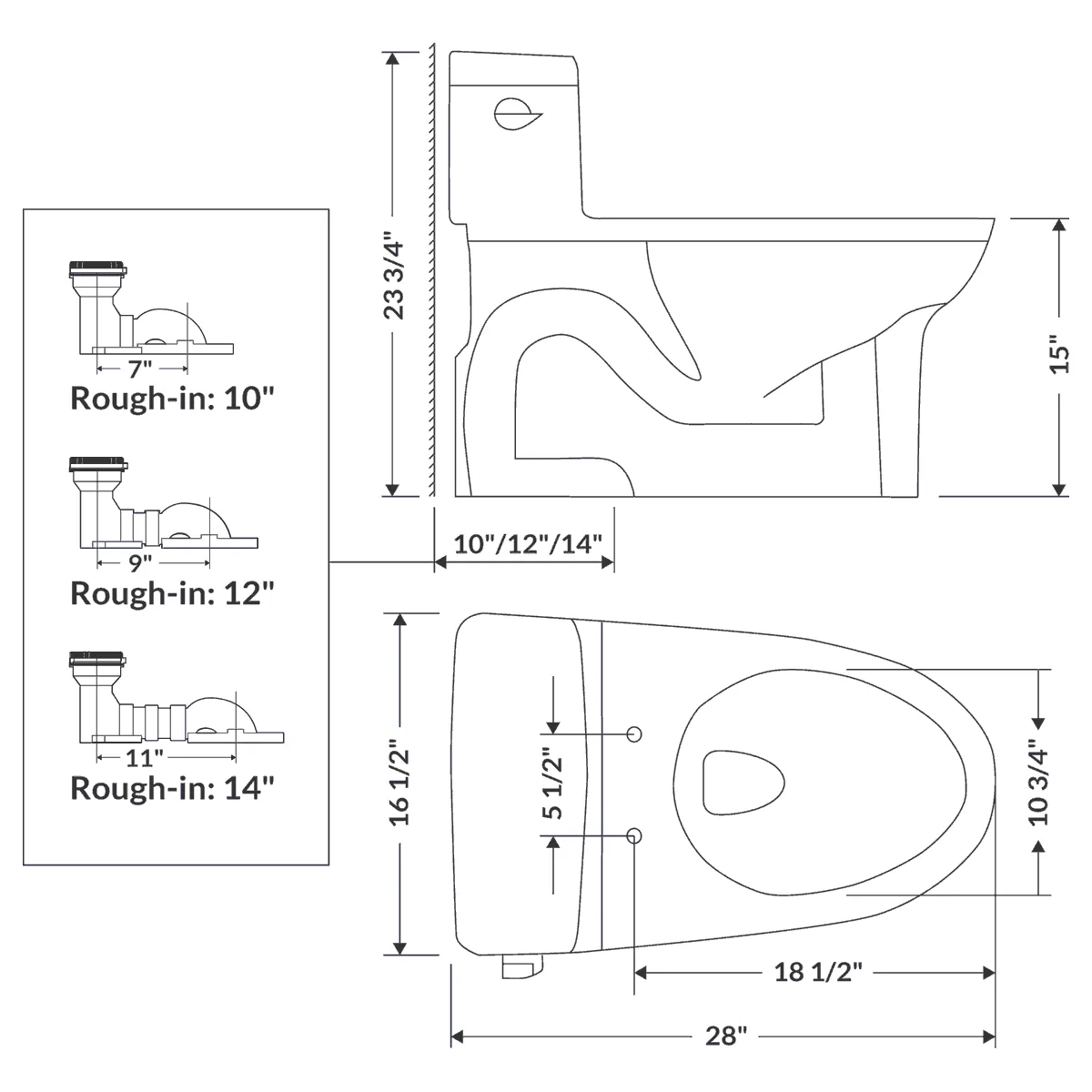 One Piece Modern LT4 Toilet with Soft Close Seat