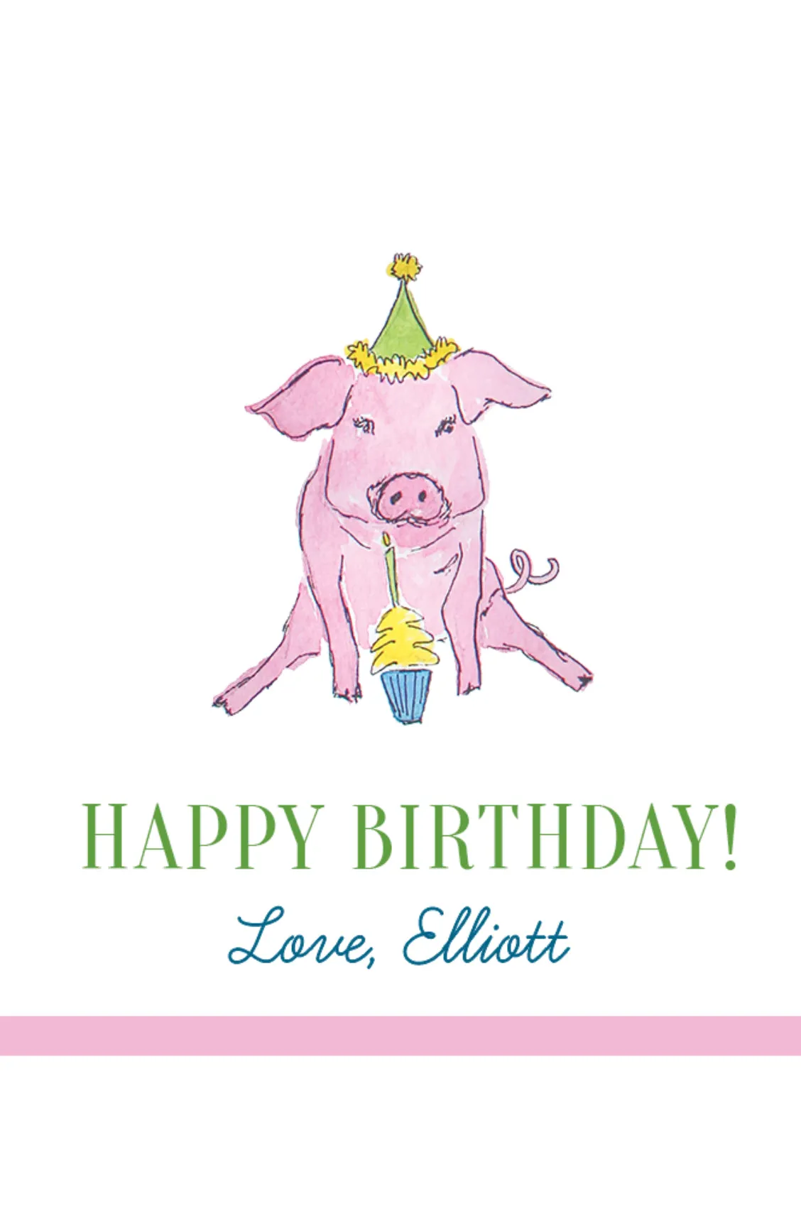Party Animal Gift Tag-Pig