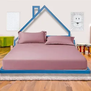 Pine Wood House Shaped Double Floor Bed Blue
