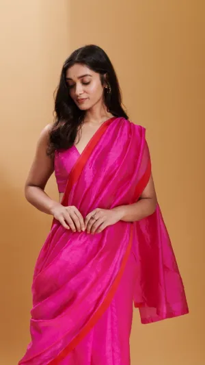 Pink silk satin blouse fabric