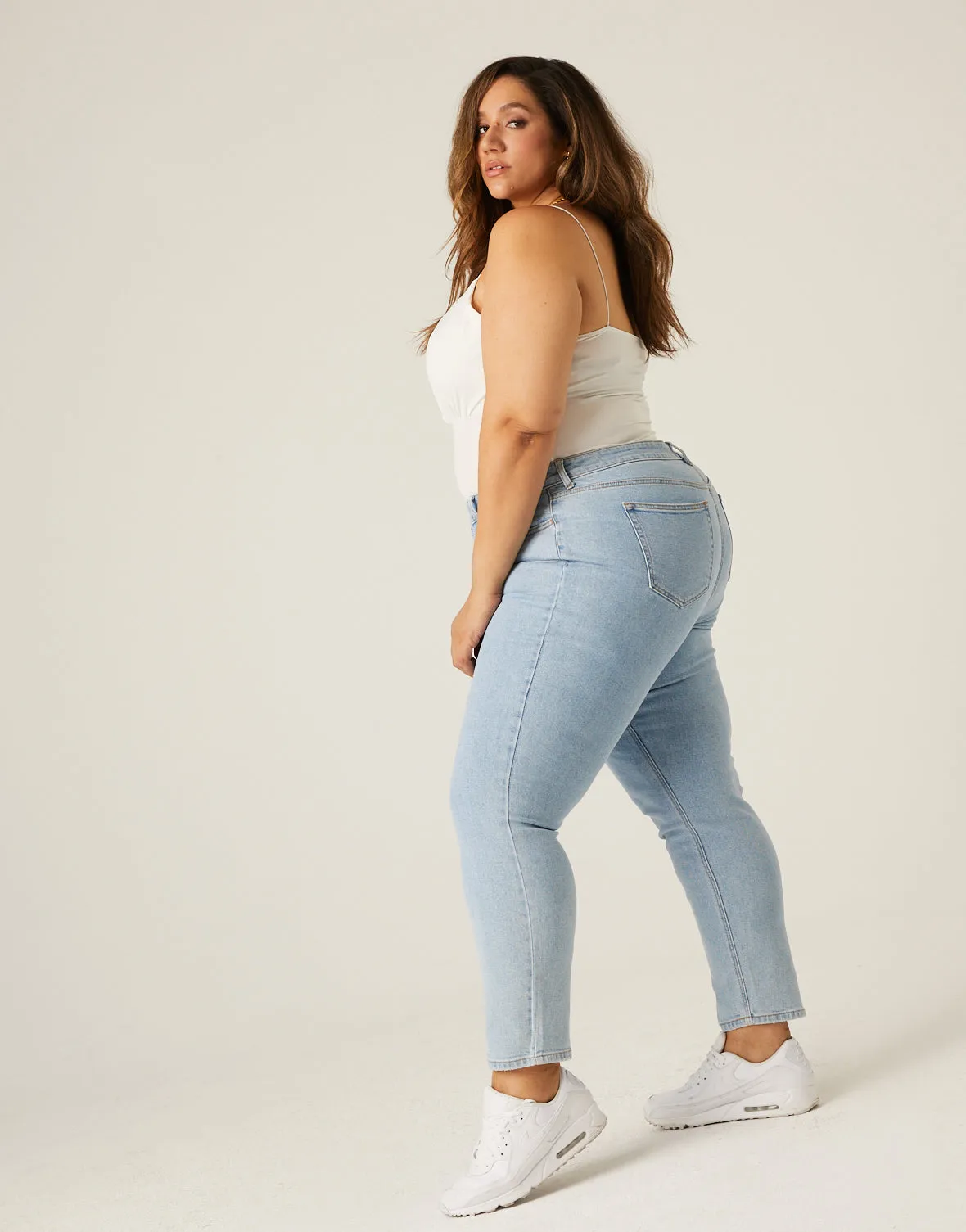Plus Size High Rise Mom Jeans