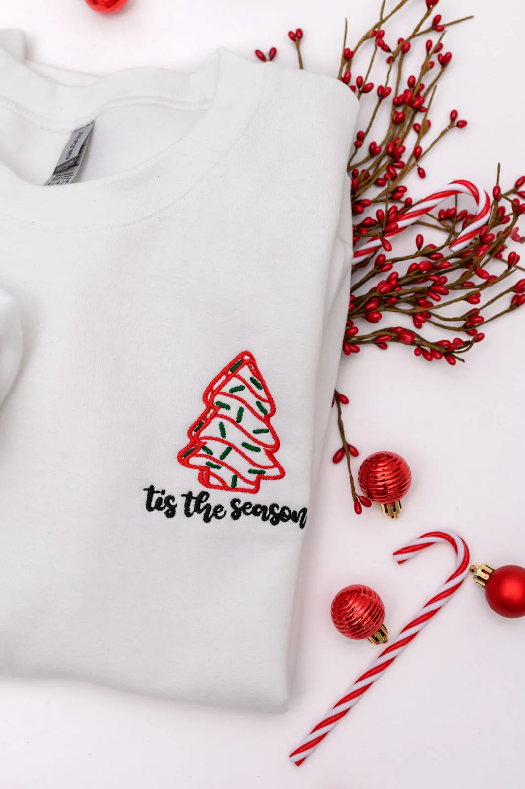 PREORDER: Holiday Snacks Embroidered Sweatshirt (Ships in 2-3 Weeks)