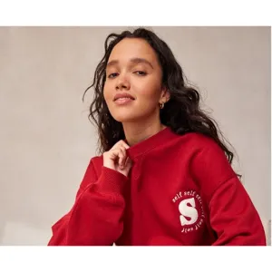 Red Self Club Oversized Sweatshirt