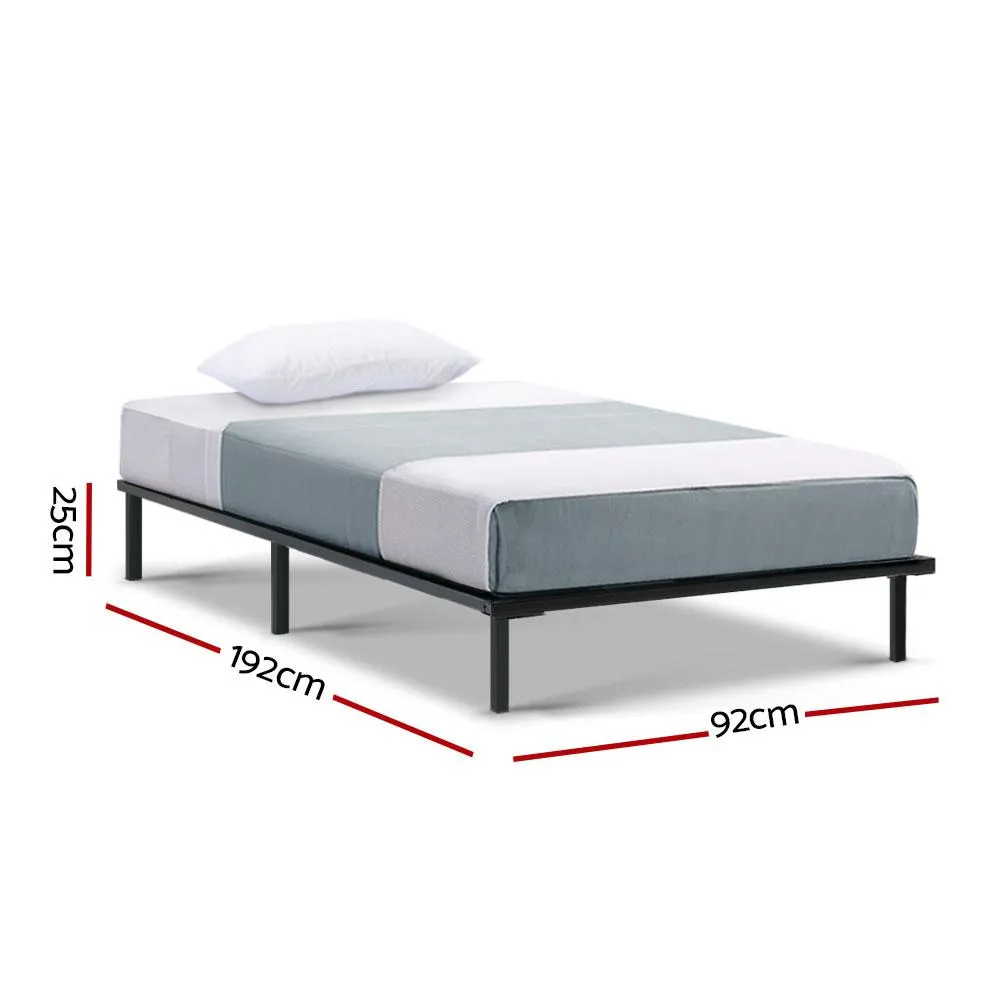 Single Package | Ted Metal Bed & Alzbeta Bonnell Spring Mattress (Medium Firm)