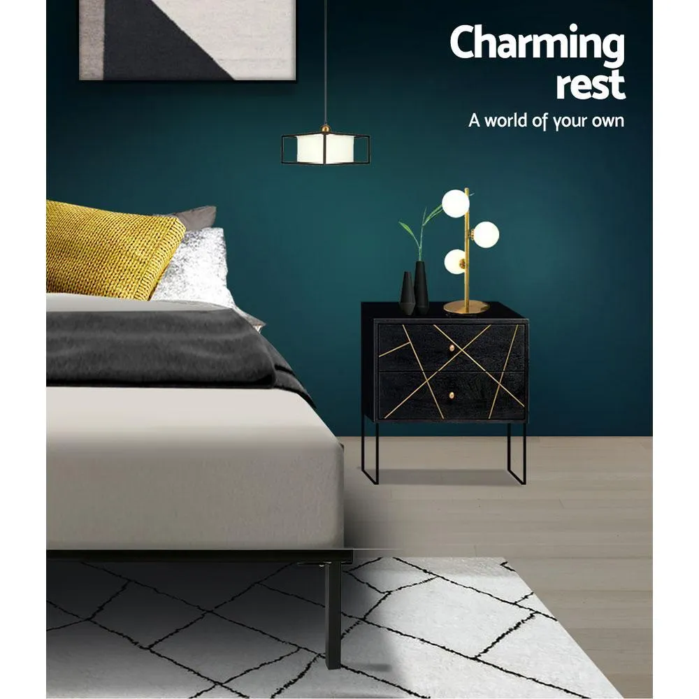 Single Package | Ted Metal Bed & Alzbeta Bonnell Spring Mattress (Medium Firm)