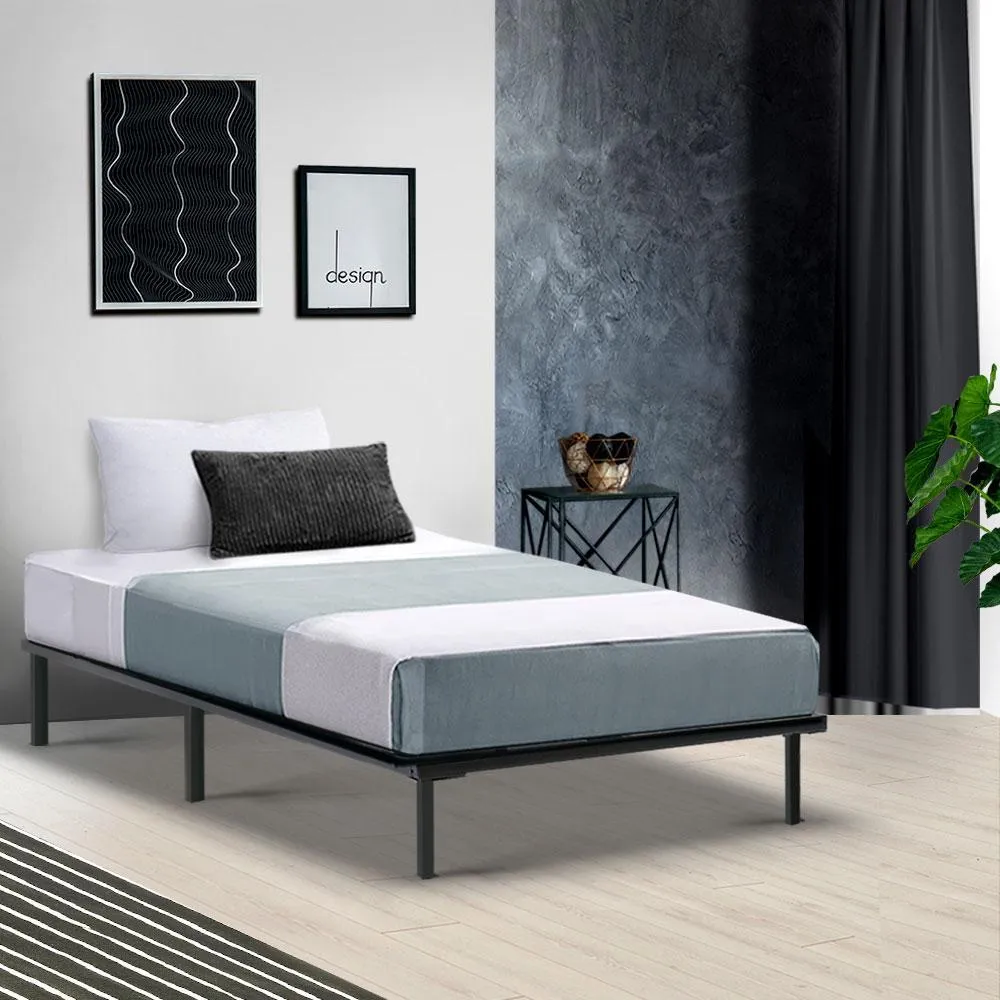 Single Package | Ted Metal Bed & Alzbeta Bonnell Spring Mattress (Medium Firm)