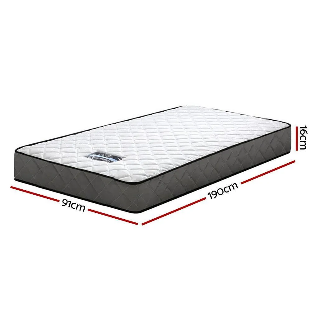 Single Package | Ted Metal Bed & Alzbeta Bonnell Spring Mattress (Medium Firm)