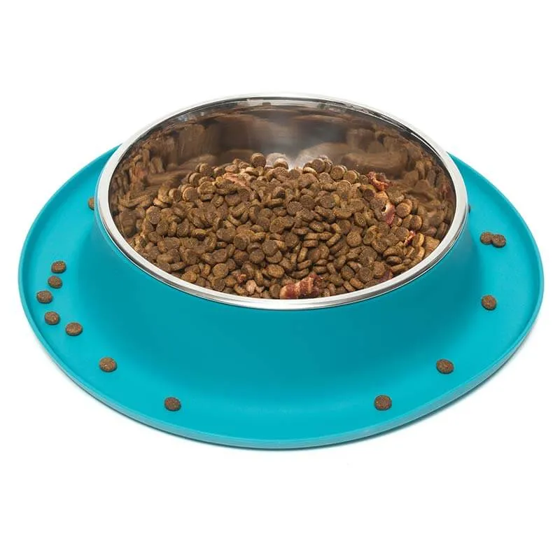 Single Silicone Dog Feeder with Stainless Bowl, Extra Large, 6 Cup Bowl