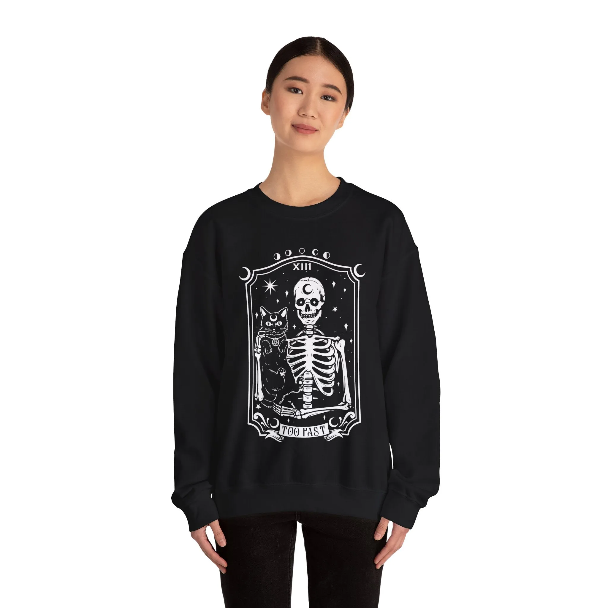 Skeleton Cat Crewneck Sweatshirt