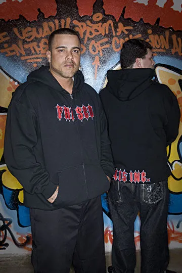 Spikey Frisco Embroidered Hooded Zipper Sweatshirt