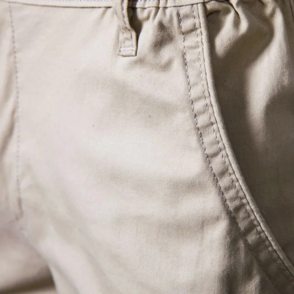 Summer 100% Cotton Solid Shorts Men High Quality Casual Business Social Elastic Waist Men Shorts 10 Colors Beach Shorts