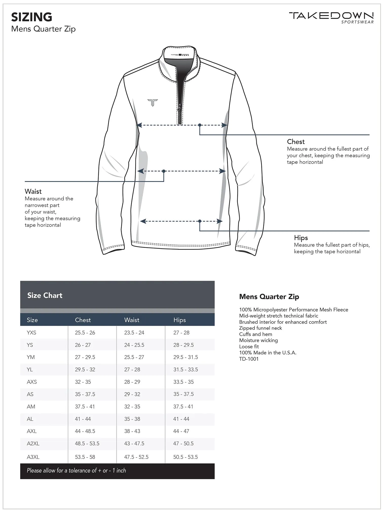 TD-QZ-007 360° Custom Quarter Zip