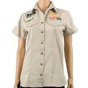 TORK CRAFT VERMONT LADIES 3/4 COTTON SHIRT STONE SMALL TC00301