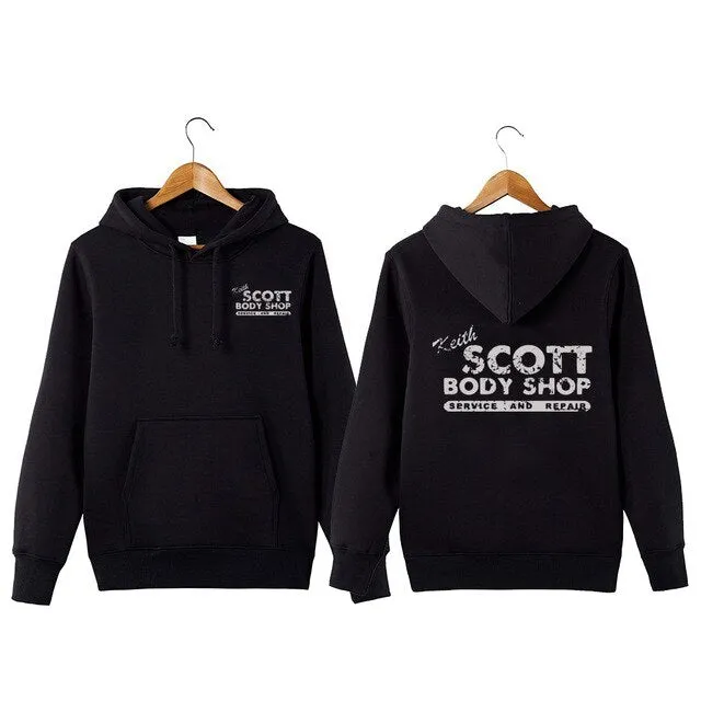 Vintage Style Keith Scott Body Shop Pullover Hoodie one tree hill car mechanic  Keith Scott Body Shop Hoodie Sweatershirt