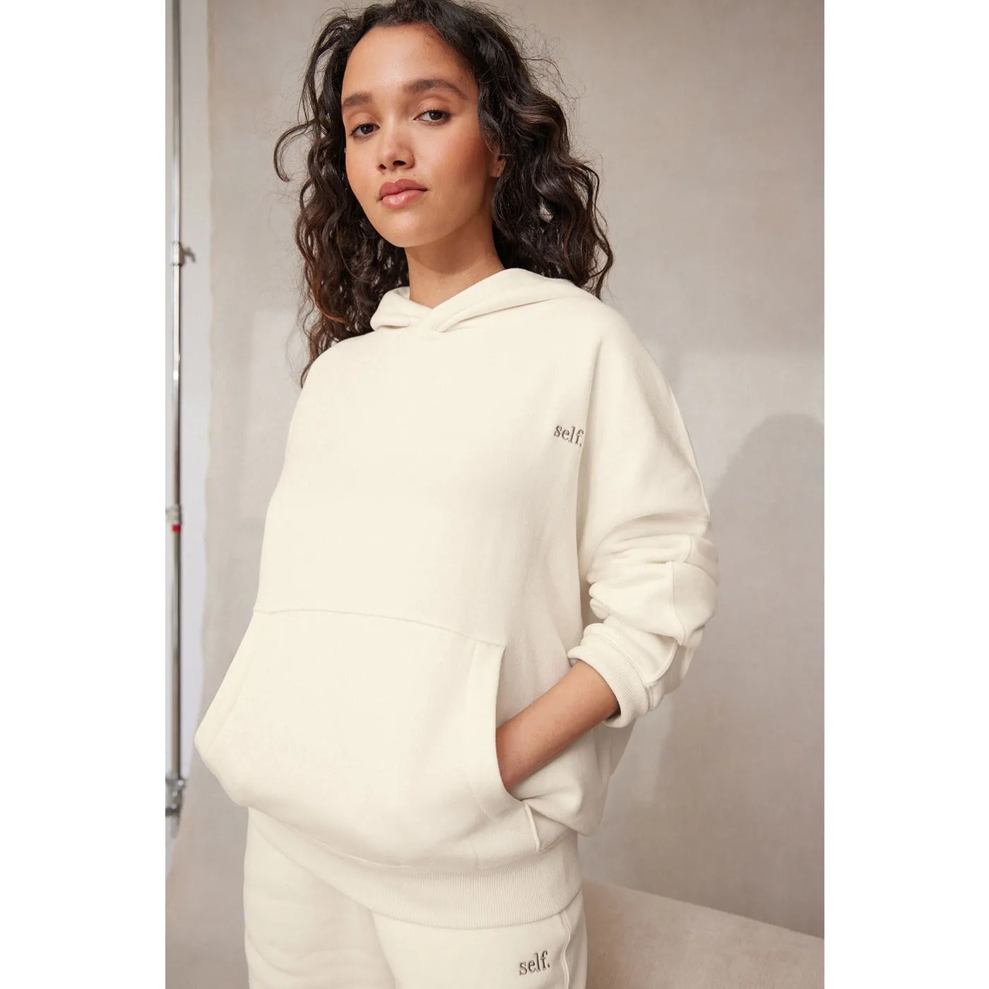 White Self Club Oversized Hoodie