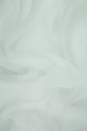 White Silk Crinkled Chiffon Fabric